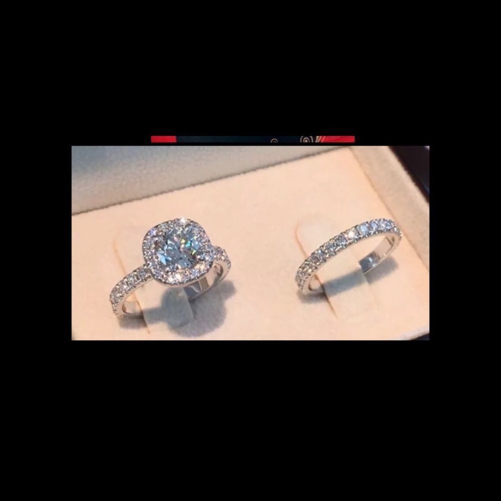 Cubic Zirconia White Gold Bridal Set